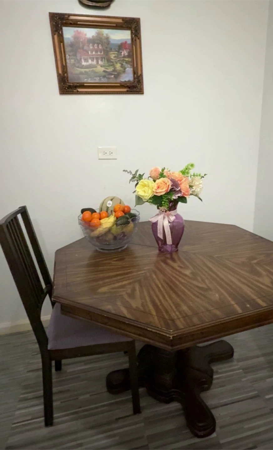 Wooden Octagonal Dining Table with Pedestal Base - photo 3