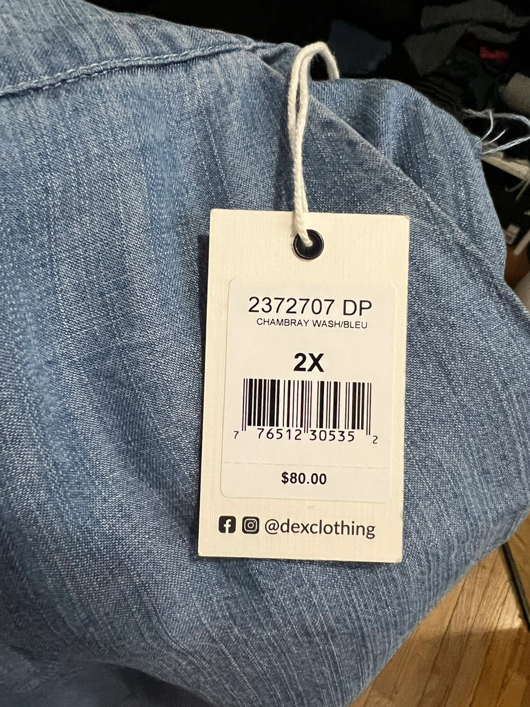New-Dex Chambray Wash/Bleu Wide leg Pants Size 2X - photo 3