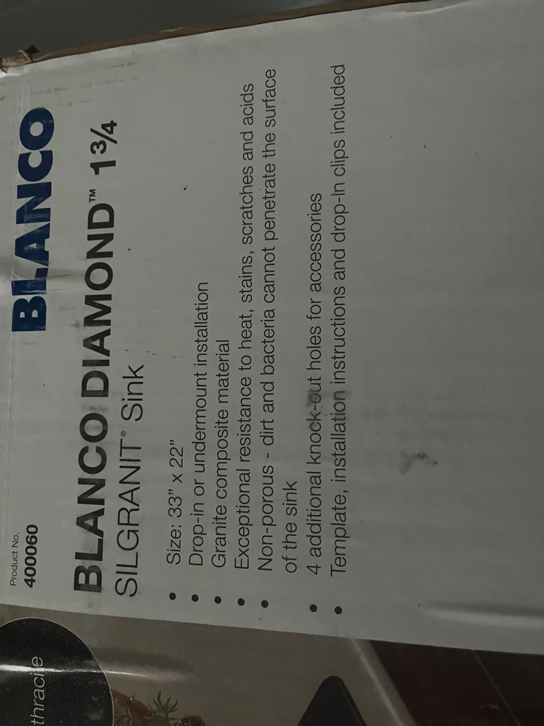 BLANCO Diamond 1 3/4 Silgranit Sink Anthracite - photo 3
