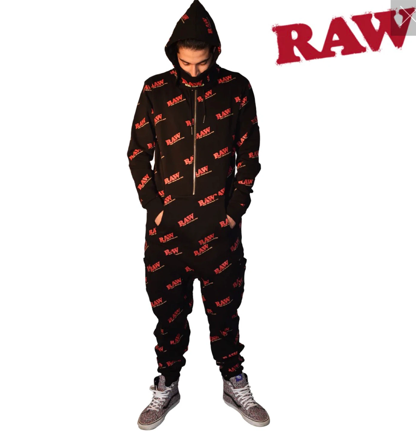 RAW All-Over Print Hoodie Jumpsuit