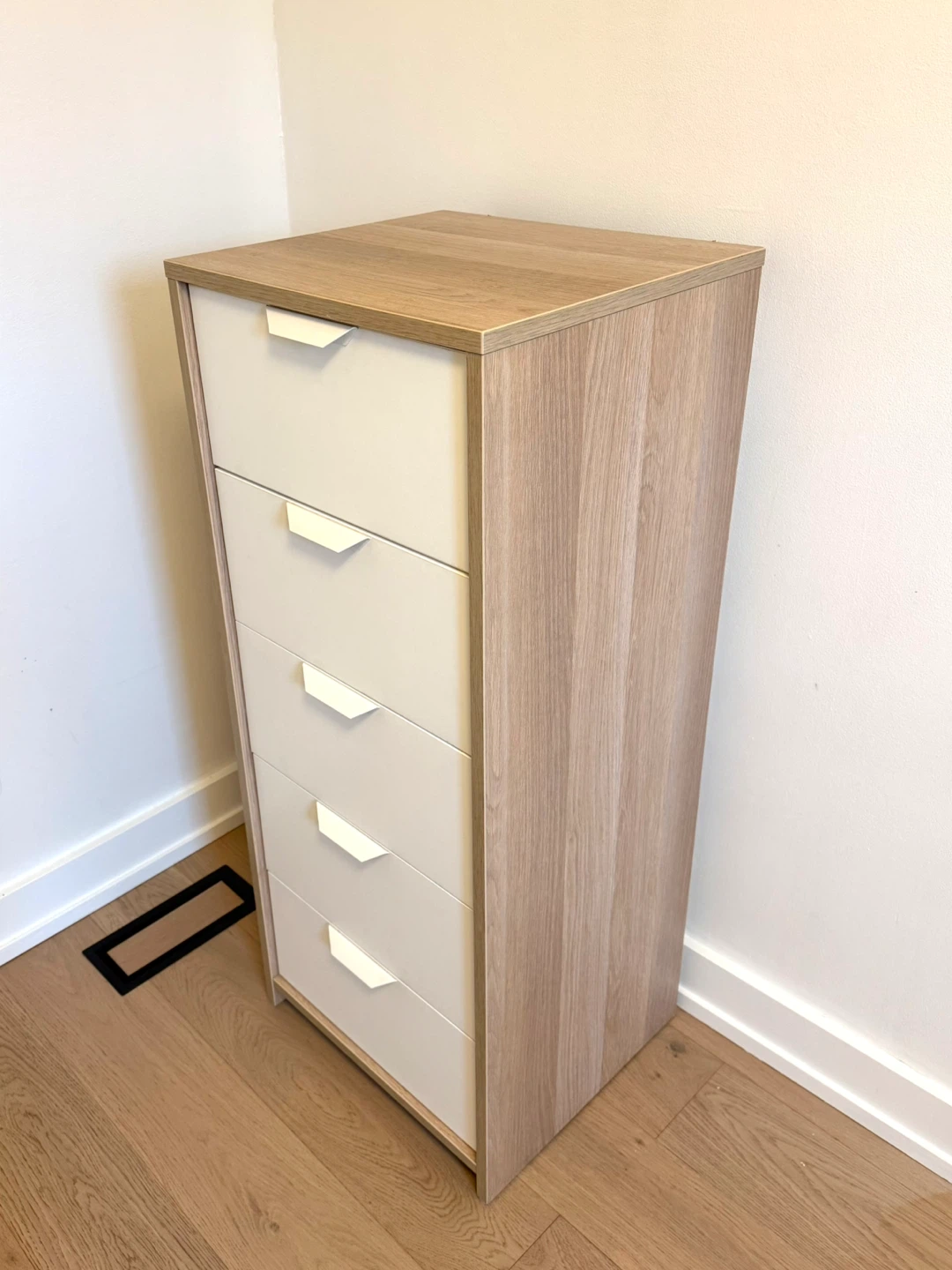 5-Drawer Tall Dresser - White and Wood Finish - photo 3