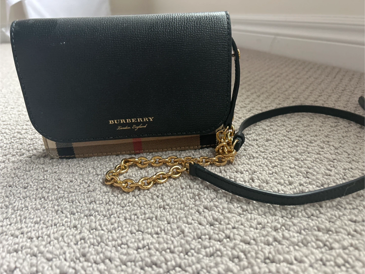 Burberry Leather Wallet on Chain