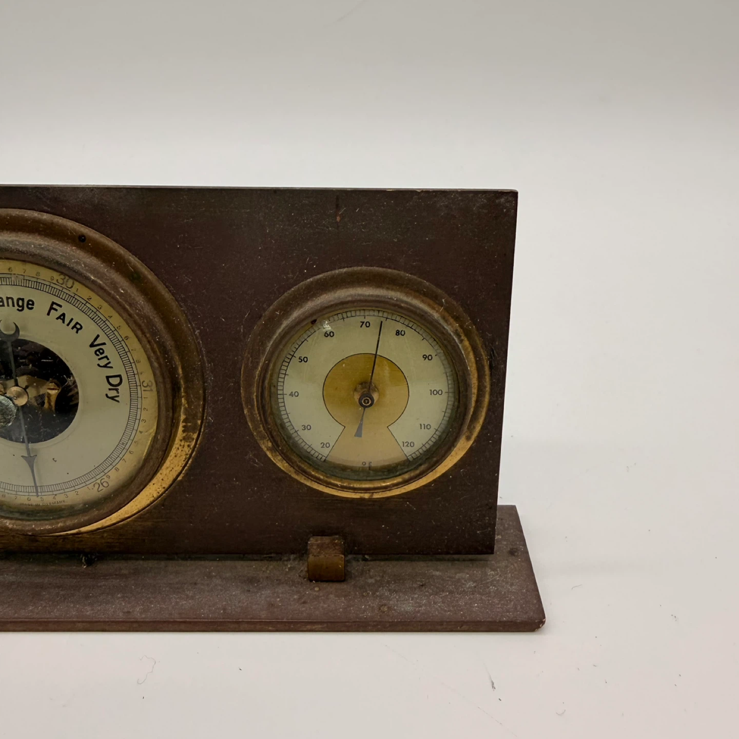 Vintage German Weather Station Barometer Hygrometer Thermometer - photo 4