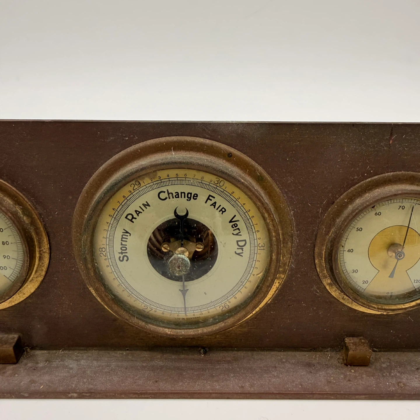 Vintage German Weather Station Barometer Hygrometer Thermometer - photo 2