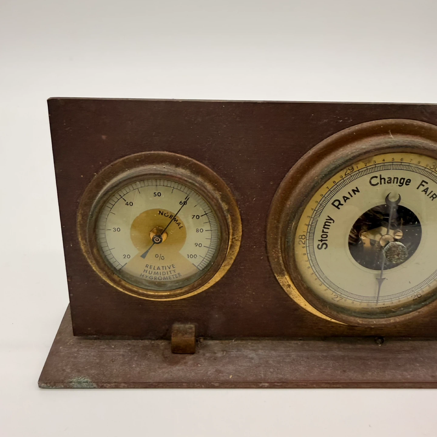 Vintage German Weather Station Barometer Hygrometer Thermometer - photo 3