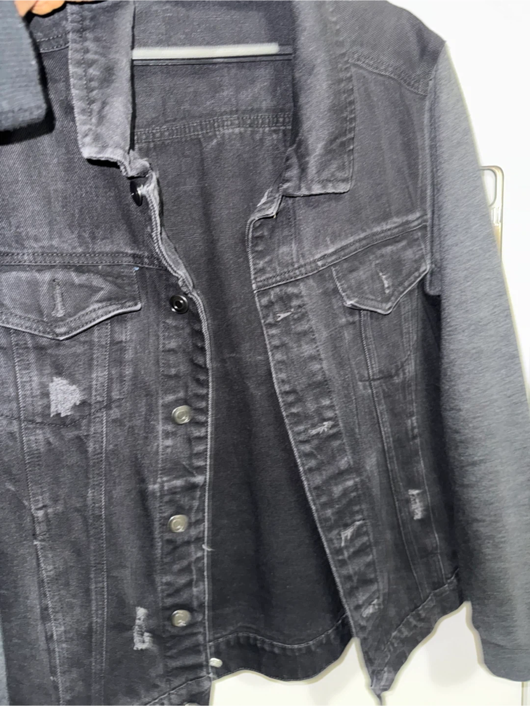 George Denim Jacket with Grey Sleeves Size S/P - photo 3