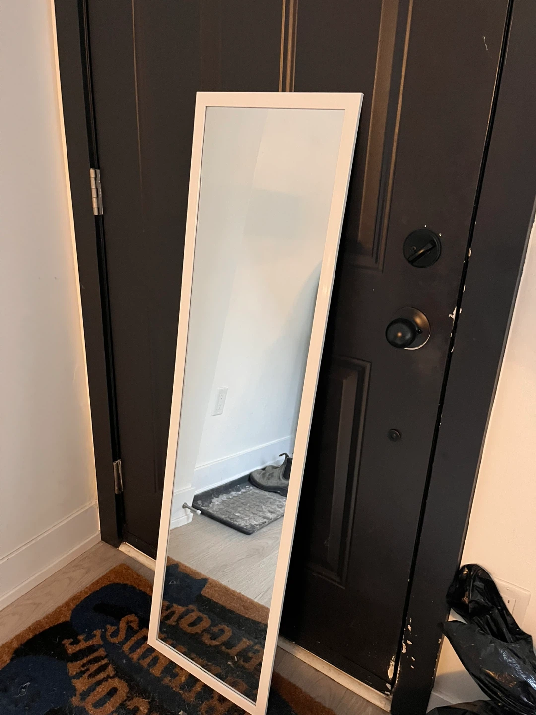 White Framed 3/4 Length Mirror
