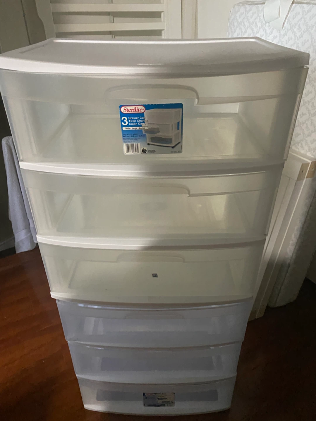 Sterilite 3 Drawer Wide Cart