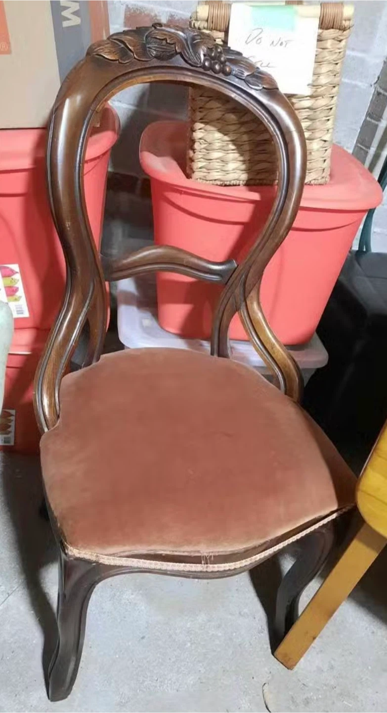 Vintage Accent Chair - Brown Velvet Seat - photo 2