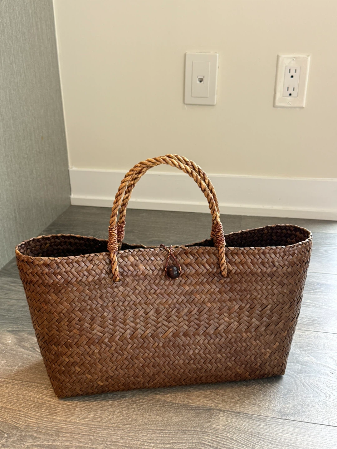 Woven Straw Tote Bag