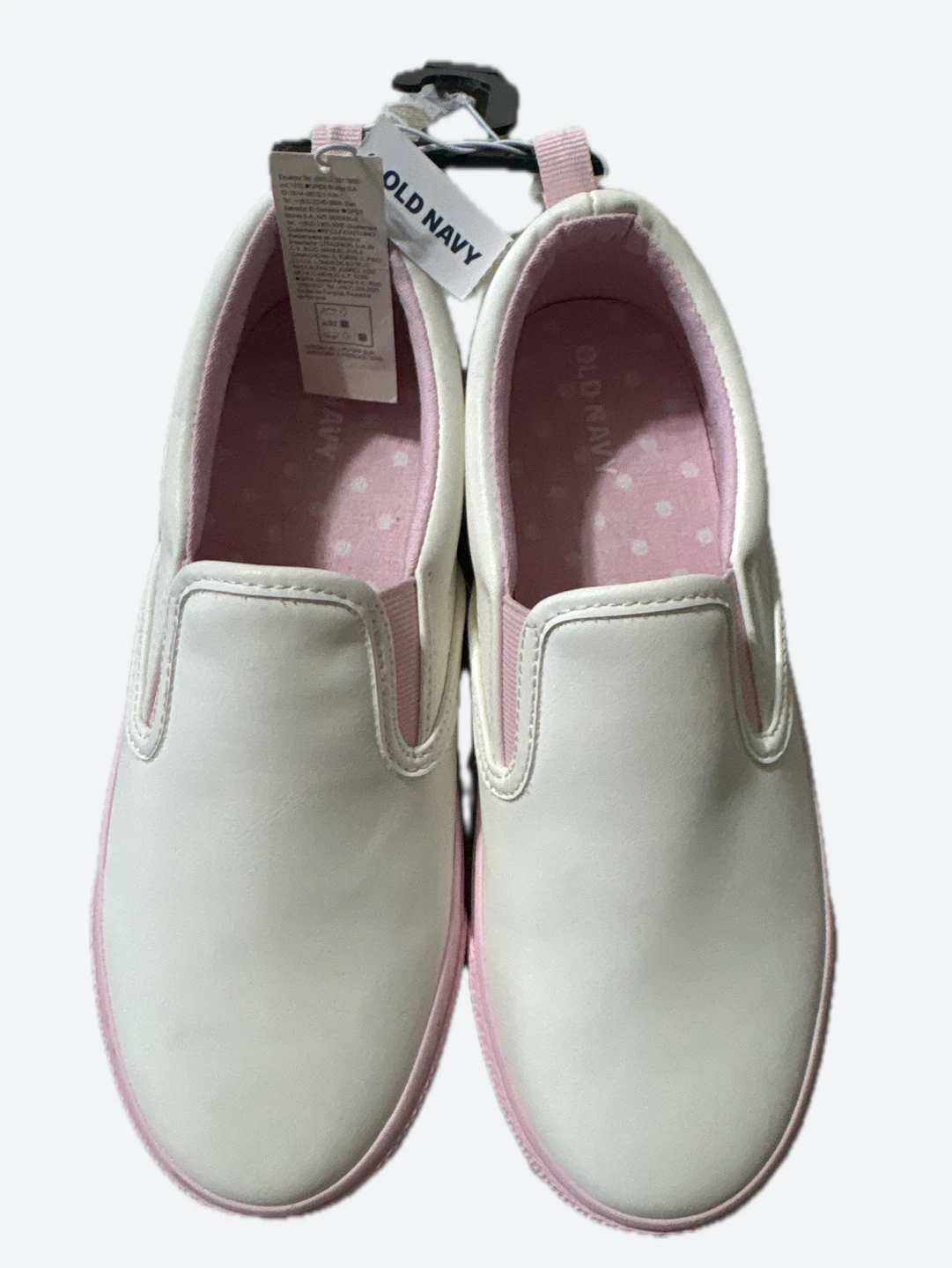 Old Navy White & Pink Slip-On Shoes - Kids