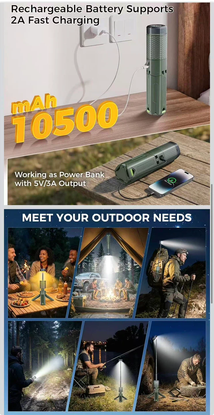 Rechargeable Telescopic Camping Lantern Flashlight - photo 3