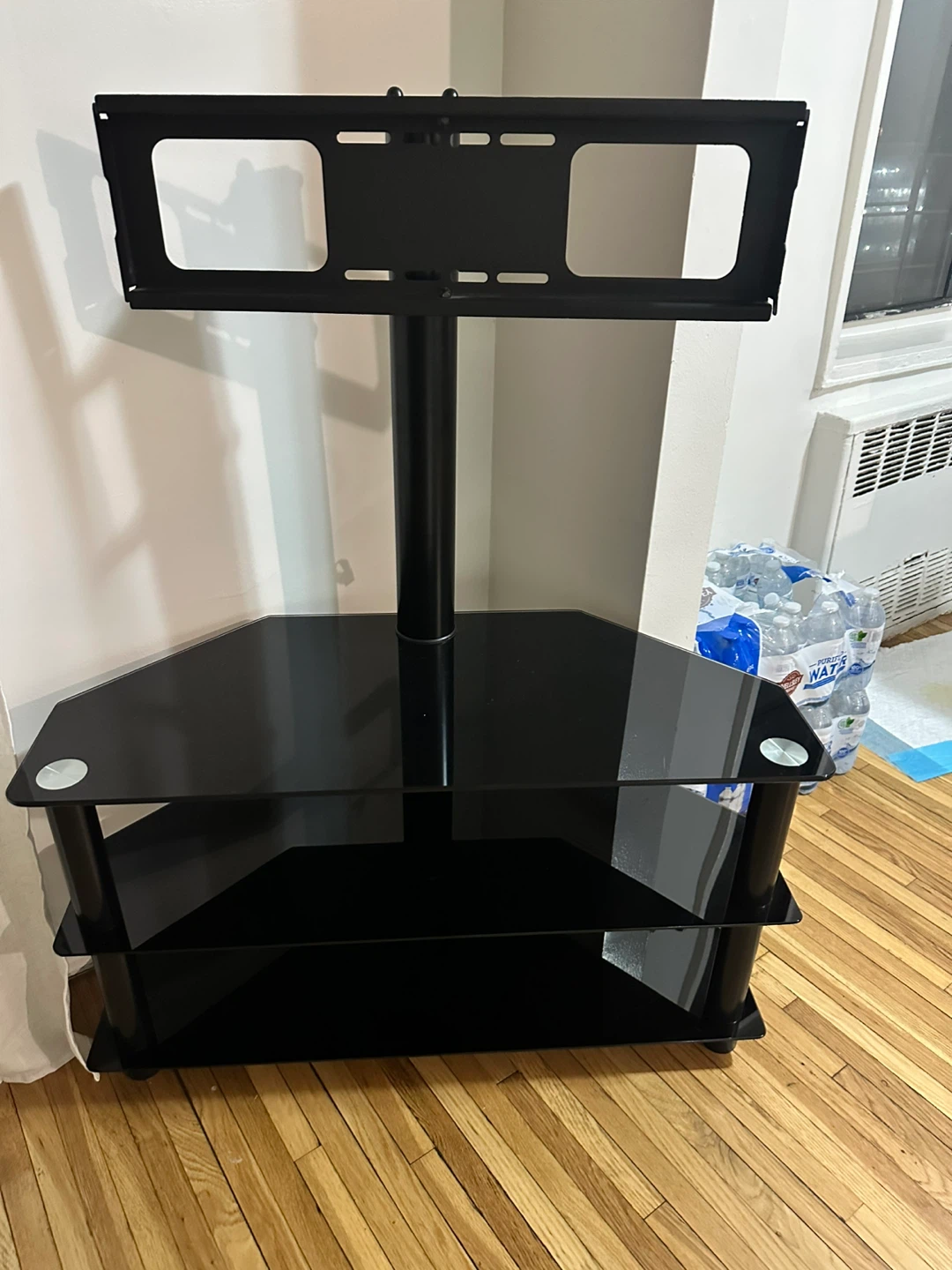Black Glass TV Stand with Mount - photo 2