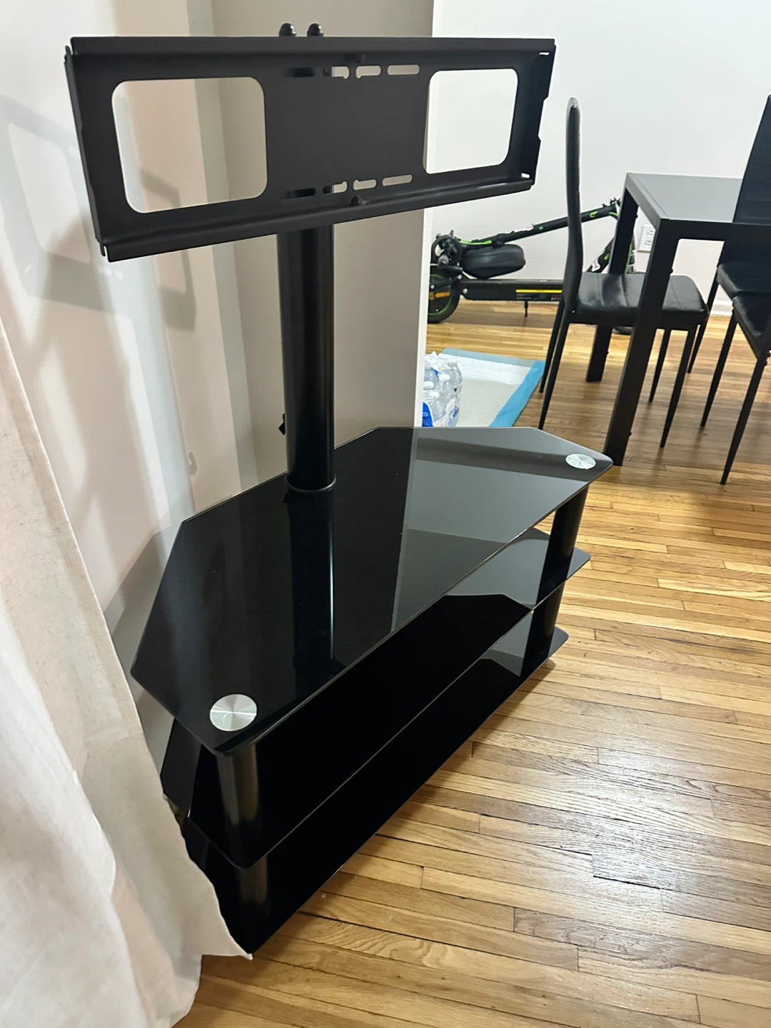 Black Glass TV Stand with Mount