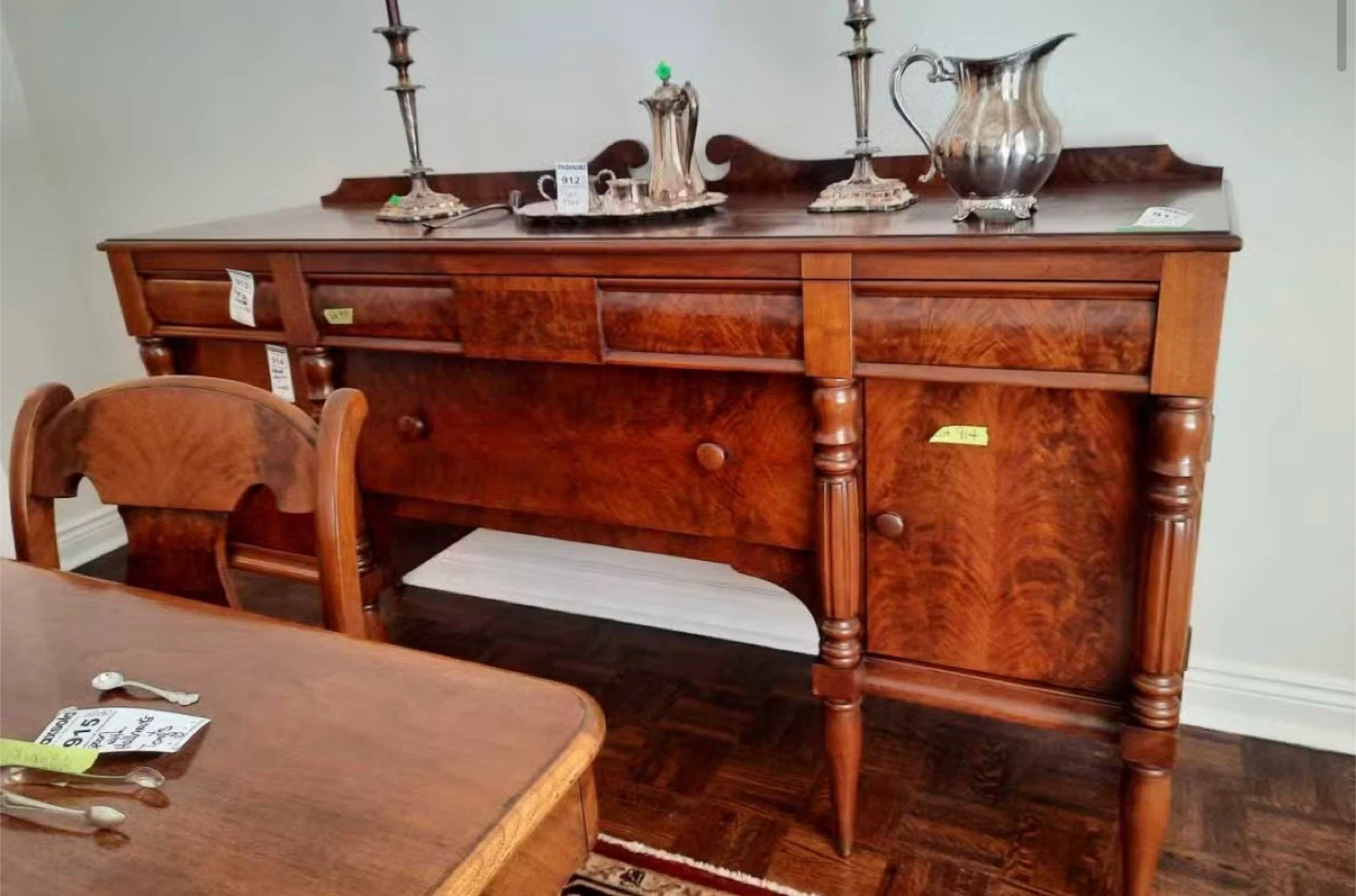 Antique Wood Buffet Sideboard Table - photo 2