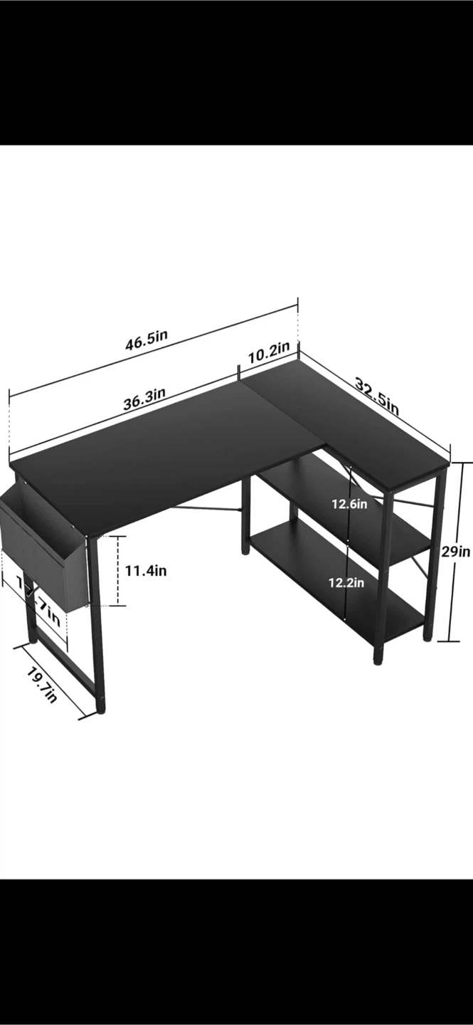 Computer Desk L Shaped 47" - photo 2