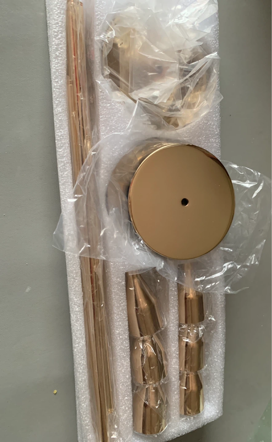 Gold Tone Floor Lamp Pole Sections