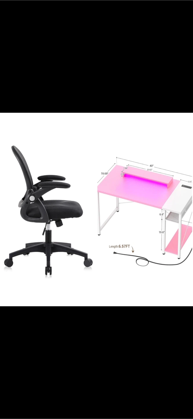 Computer Desk + Mesh Office Chair Set - photo 2