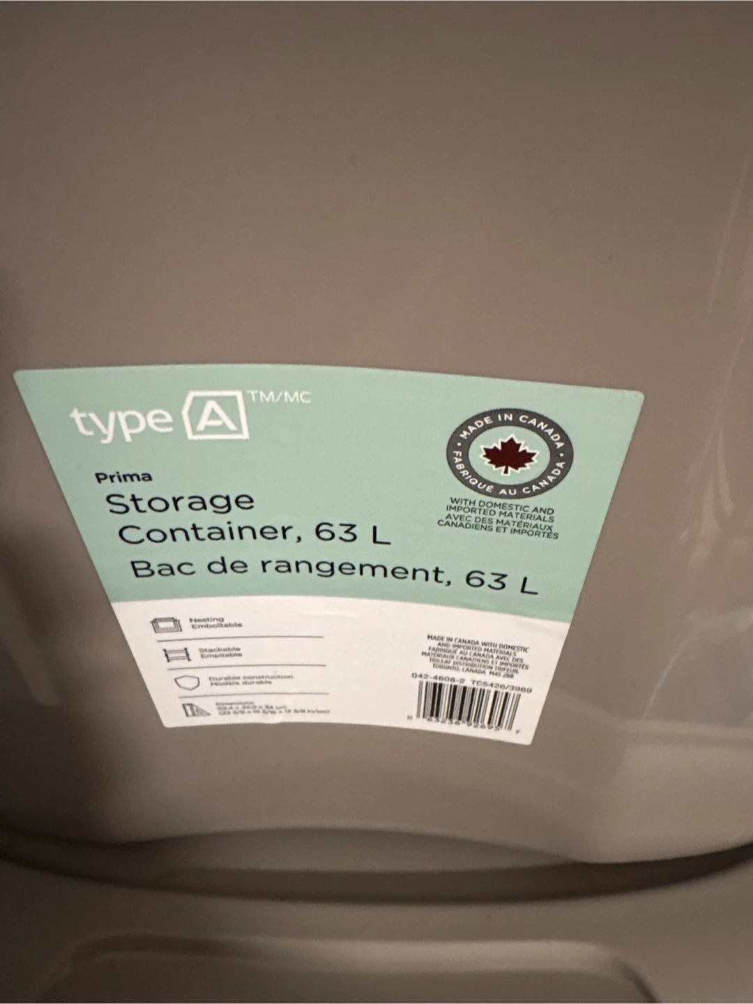 Type A Prima Storage Container 63 L - photo 2
