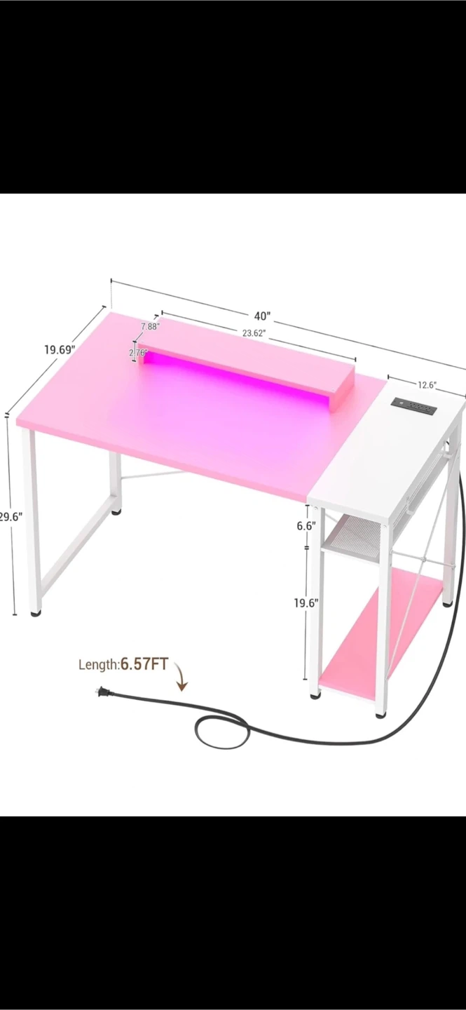 Computer Desk with LED Lighting