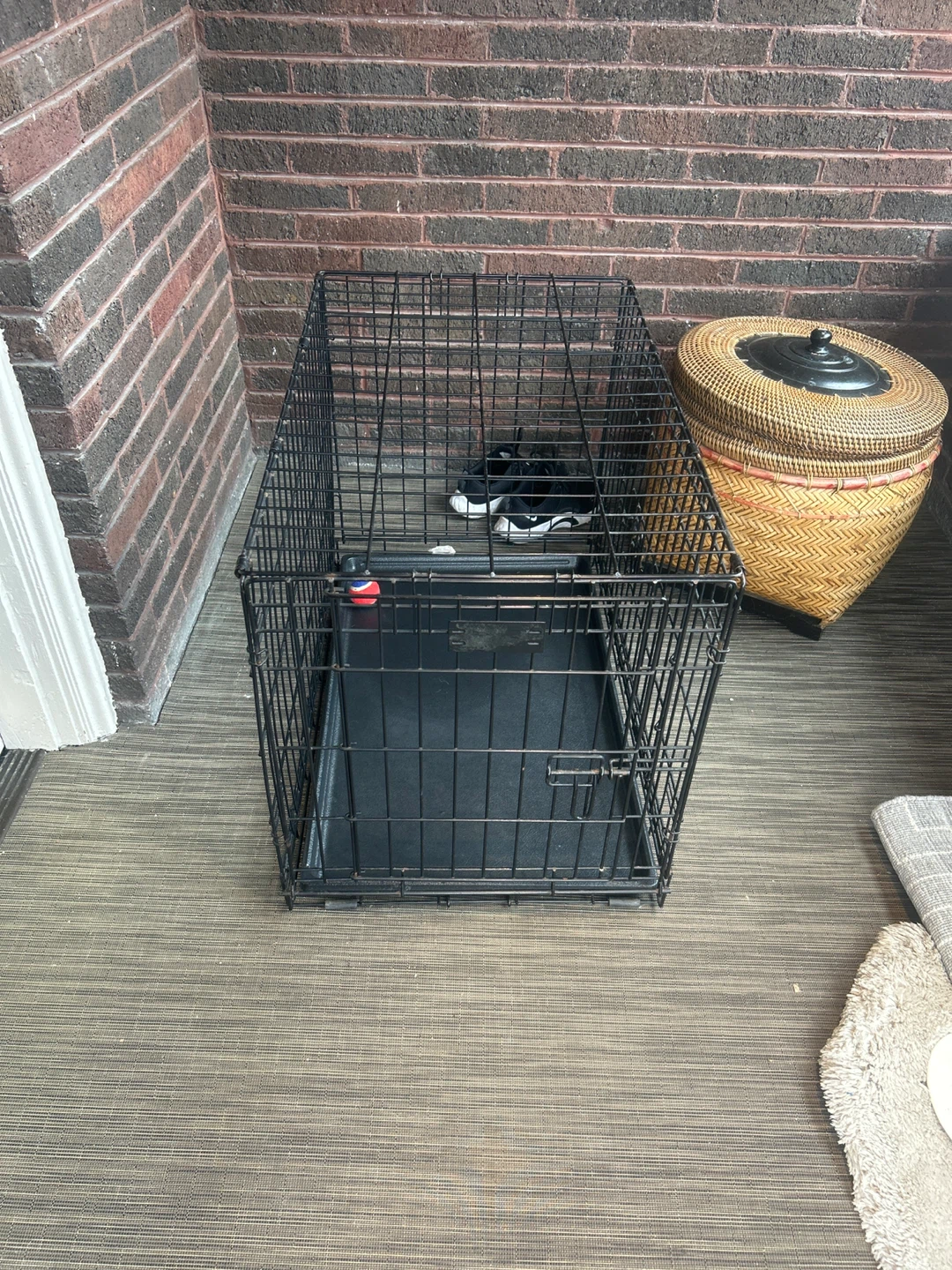 Black Wire Pet Crate with Tray