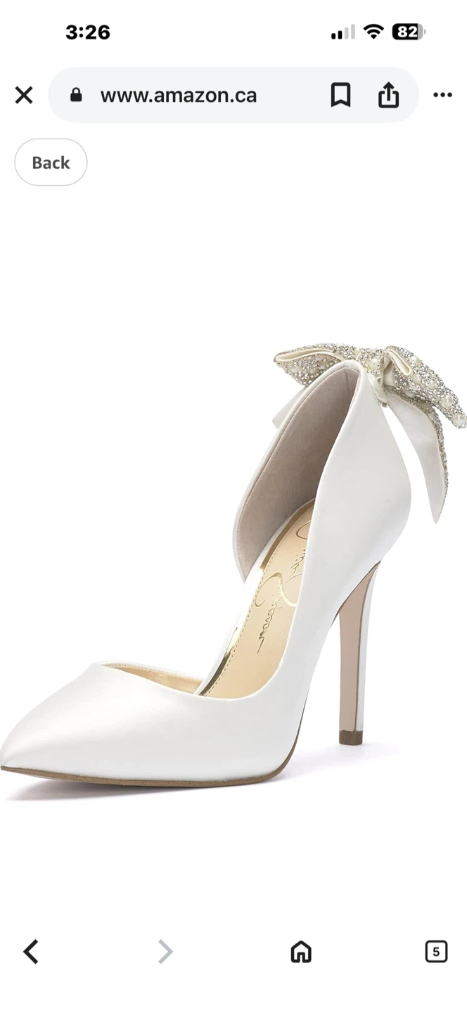 Jessica Simpson White Matte Satin Heels - Size 8.5M