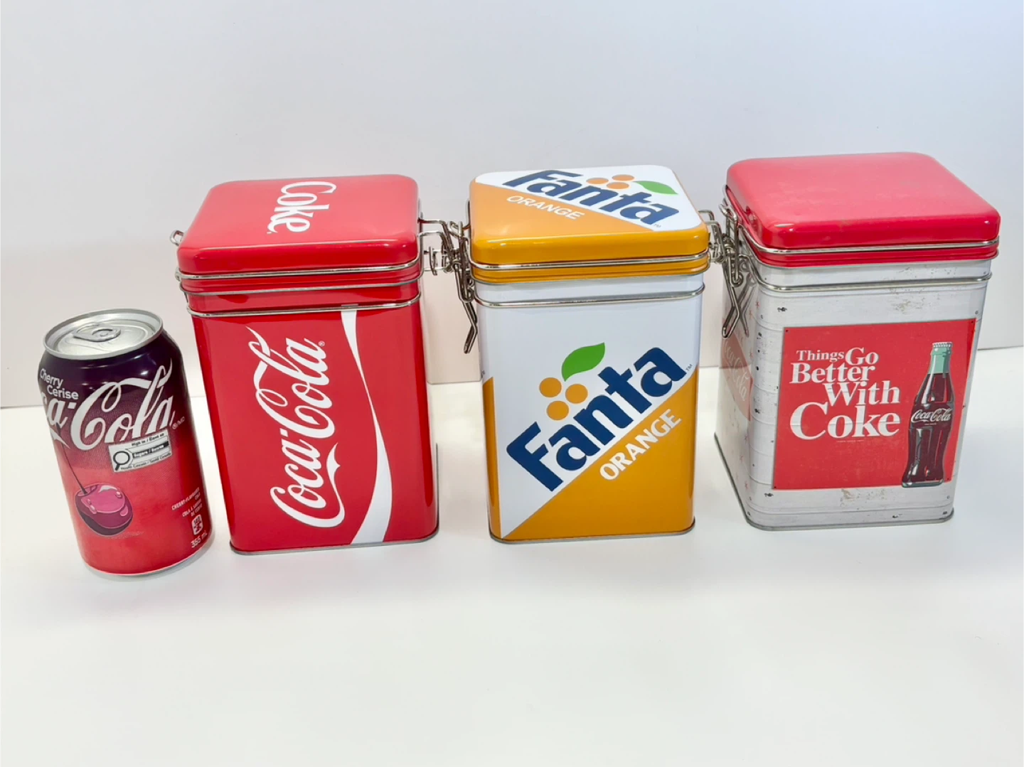 Coke Tin Containers, Fanta Orange tin container