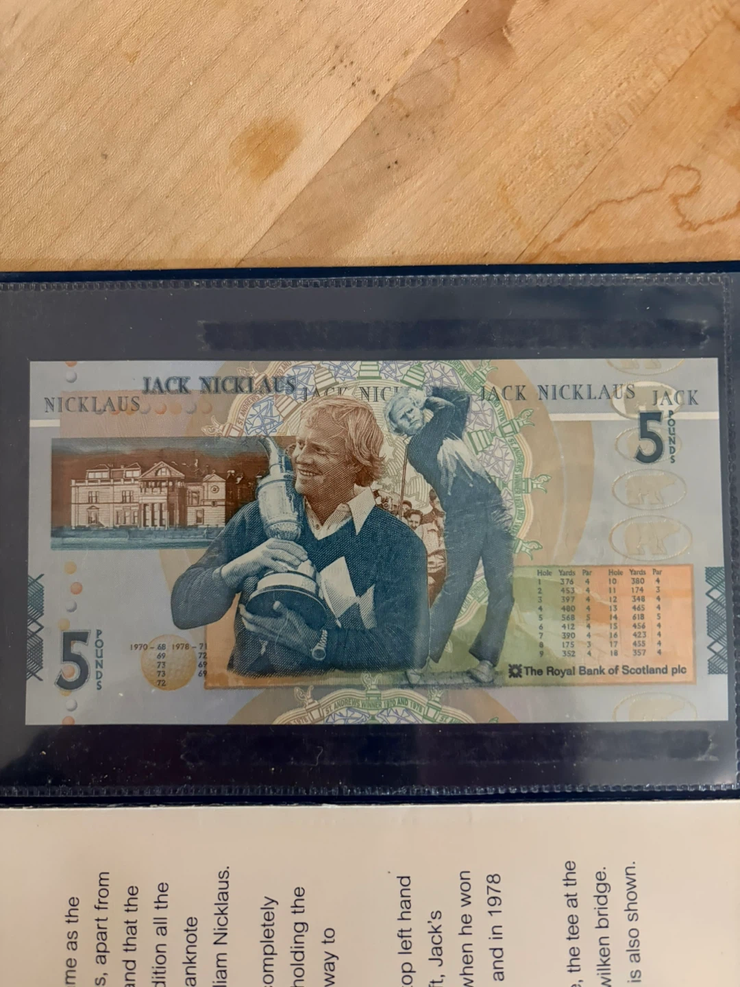 Jack Nicklaus Commemorative £5 Banknote - photo 2