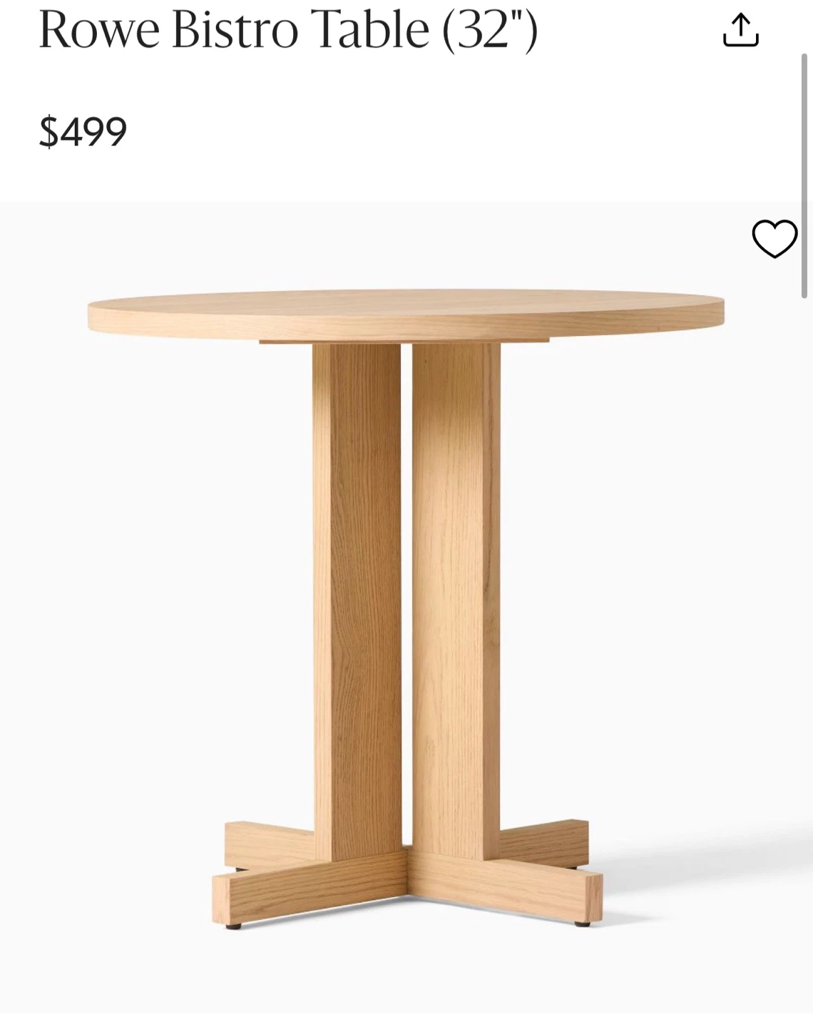 Rowe Bistro Table (32") from West Elm - photo 2