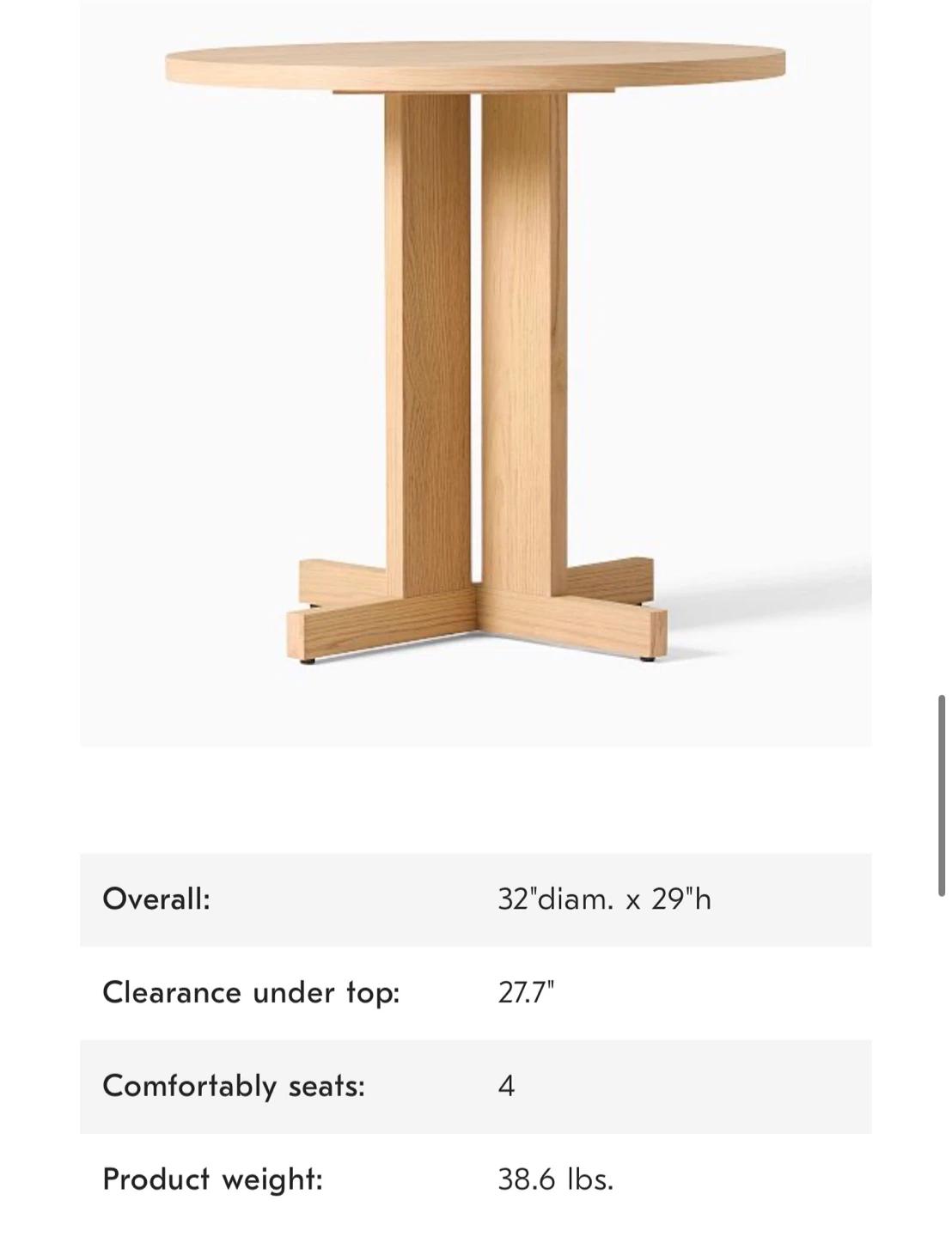 Rowe Bistro Table (32") from West Elm - photo 3