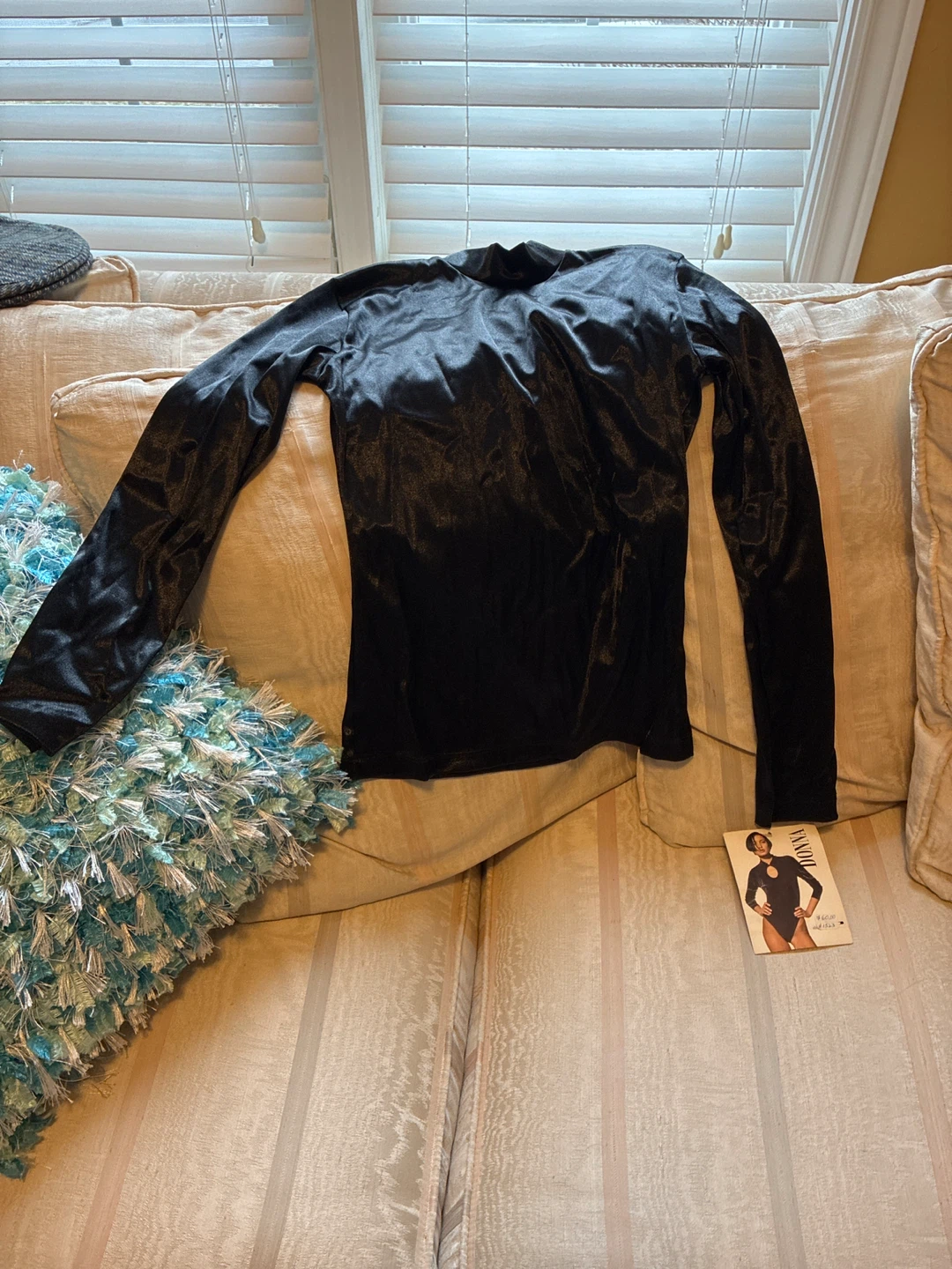 Black Mock Neck Long Sleeve Top