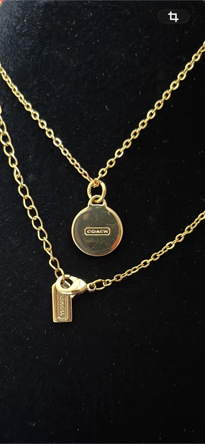 Coach Gold Tone Circle Pendant Necklace - photo 3