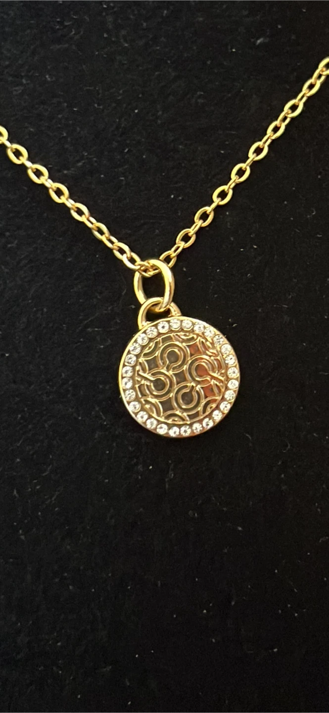 Coach Gold Tone Circle Pendant Necklace - photo 2