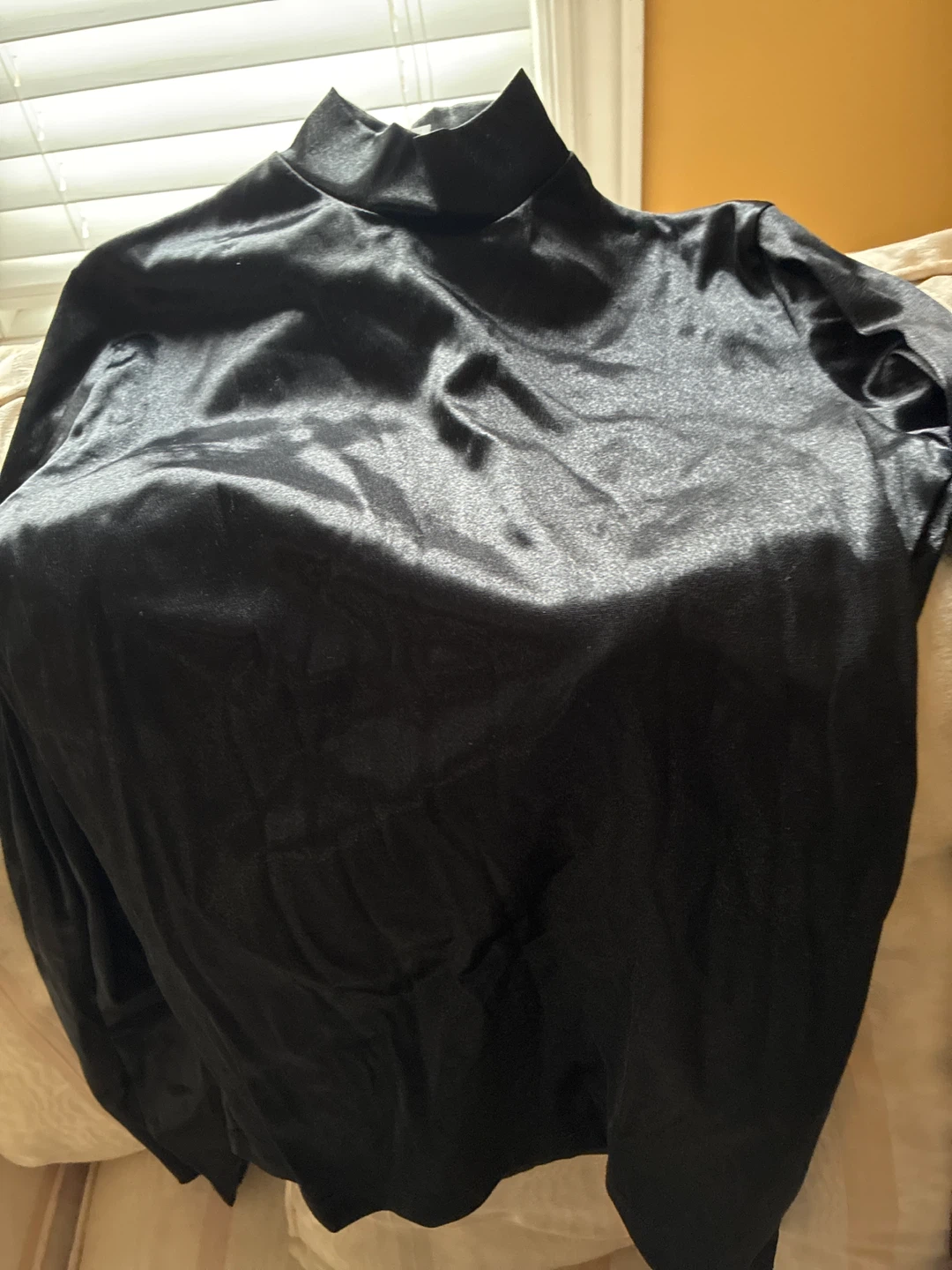 Black Mock Neck Long Sleeve Top - photo 3