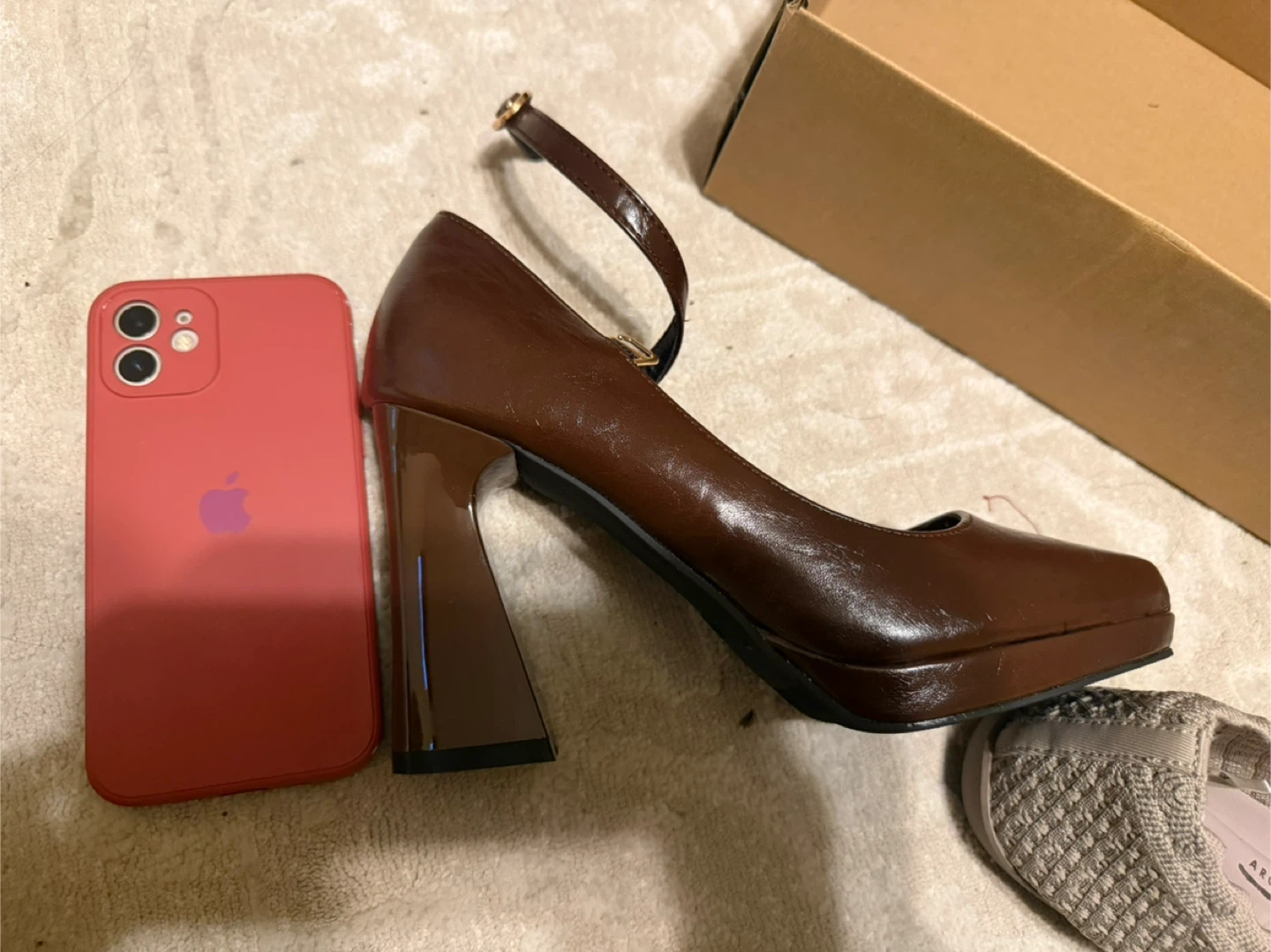 Brown Chunky Platform Mary Jane Heels - Size 37 - photo 3