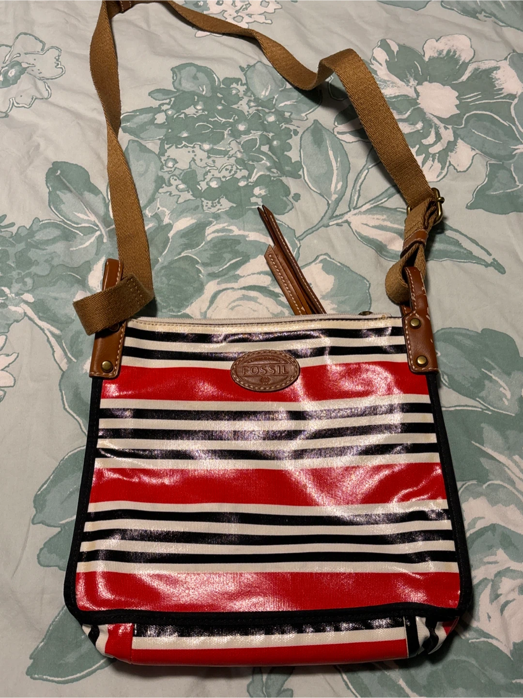 Fossil Striped Crossbody Bag