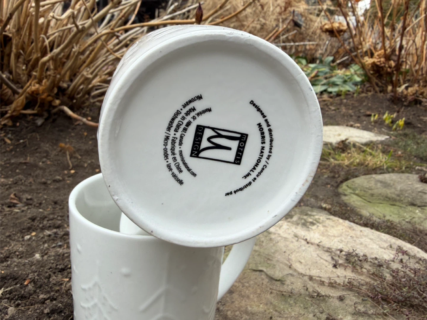White Embossed Mugs (Set of 2) - photo 2