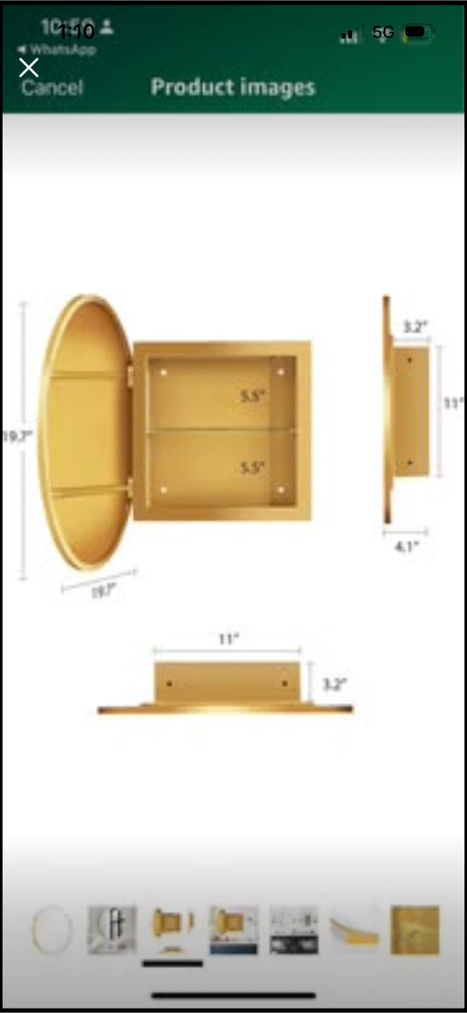 New SogesPower 20”x20” Round Medicine Cabinet with Mirror - photo 3