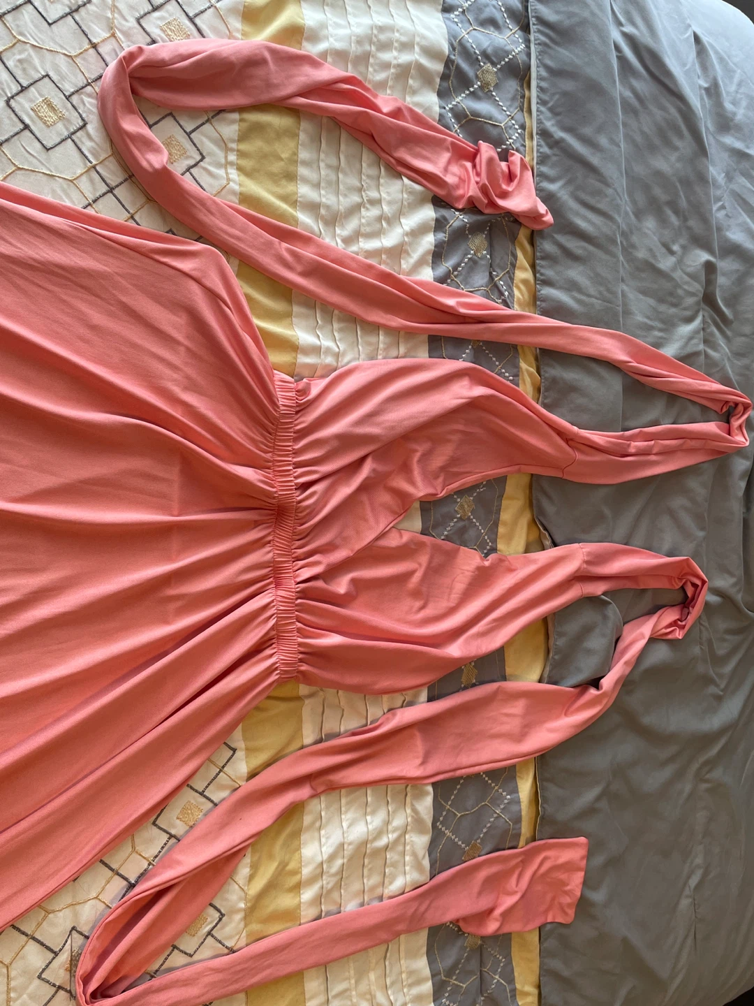 Coral Pink Maxi Dress with Convertible Straps - photo 2