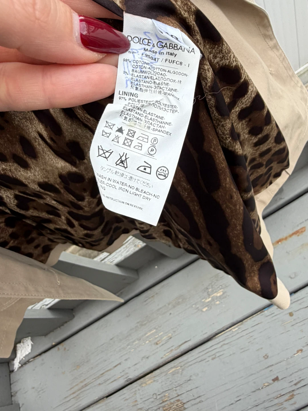 Dolce & Gabbana Tan Trench Coat with Leopard Print Lining - photo 4