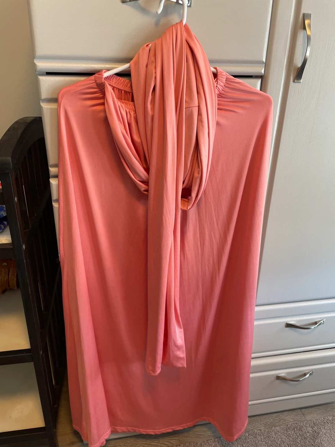 Coral Pink Maxi Dress with Convertible Straps - photo 5