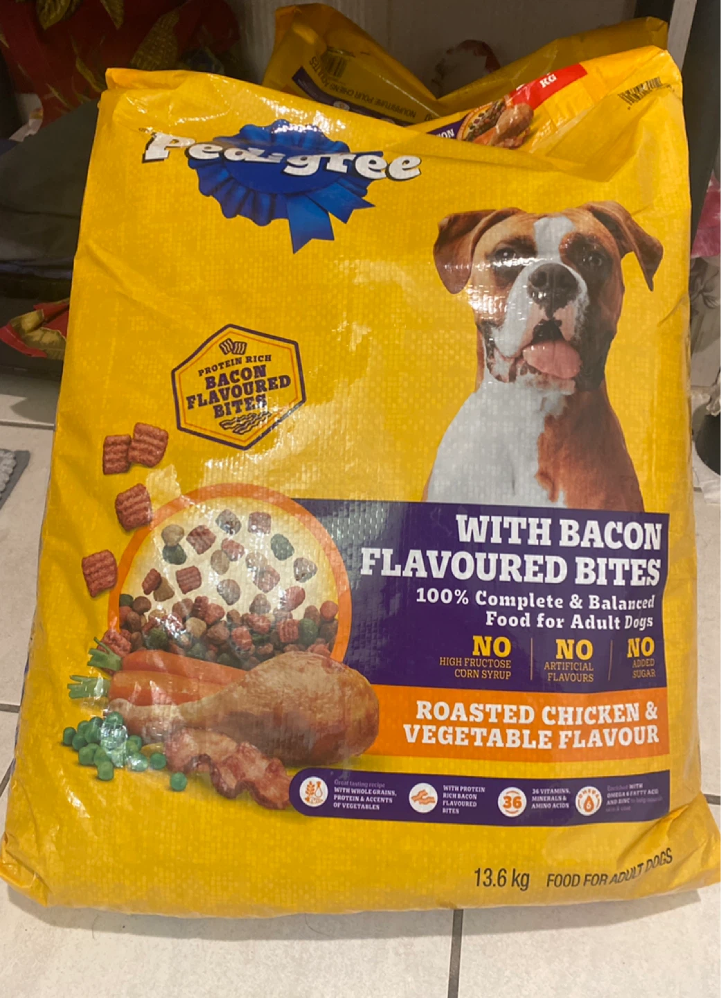 2 bags of Pedigree Roasted Chicken Flavour Dog Food 13.6 kg