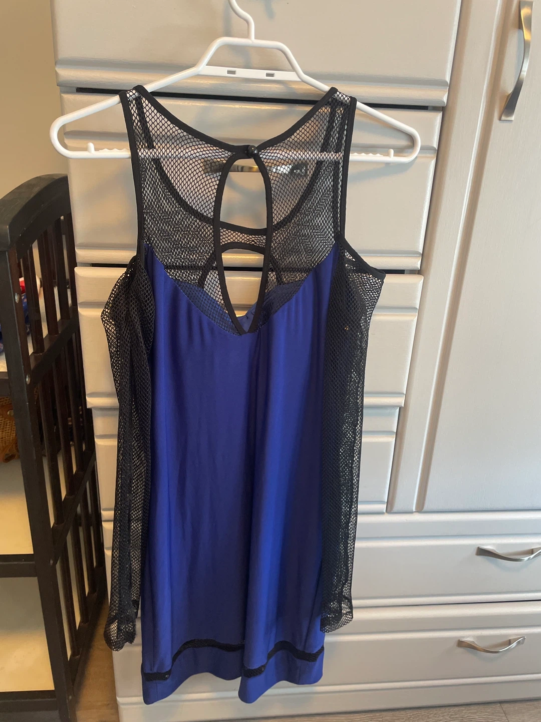 Kabdu Blue Mesh Detail Dress Size 3 - photo 2