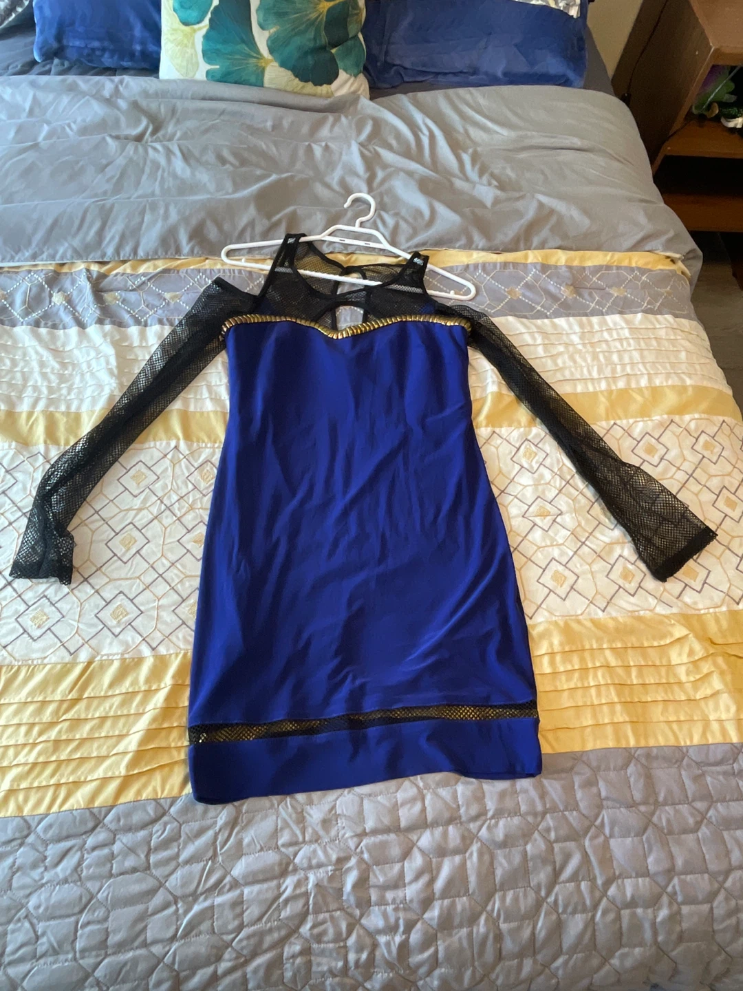 Kabdu Blue Mesh Detail Dress Size 3 - photo 3
