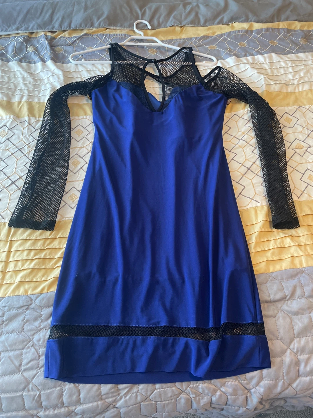 Kabdu Blue Mesh Detail Dress Size 3 - photo 4