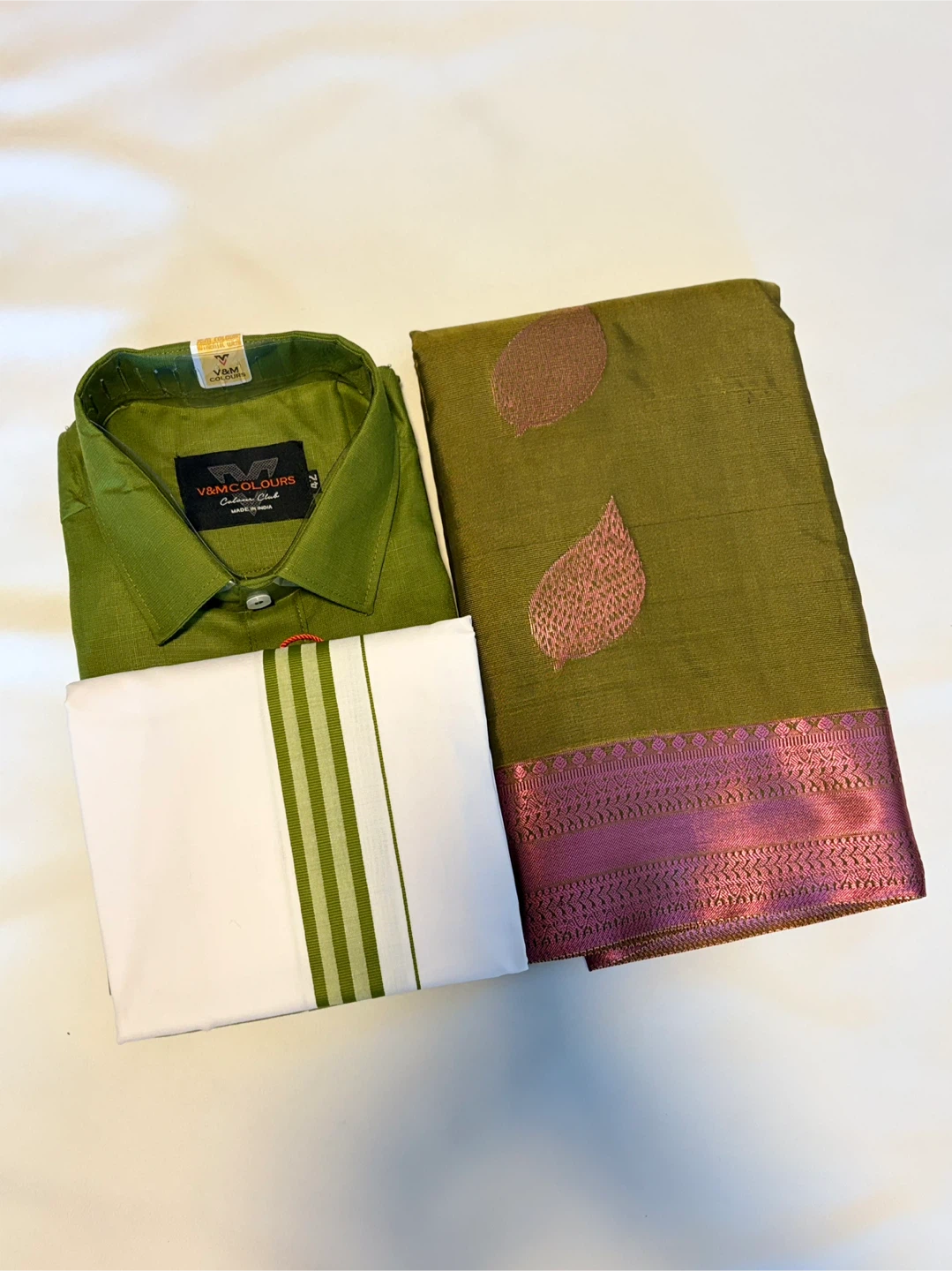 Men's Dhoti Set and Soft Silk Saree