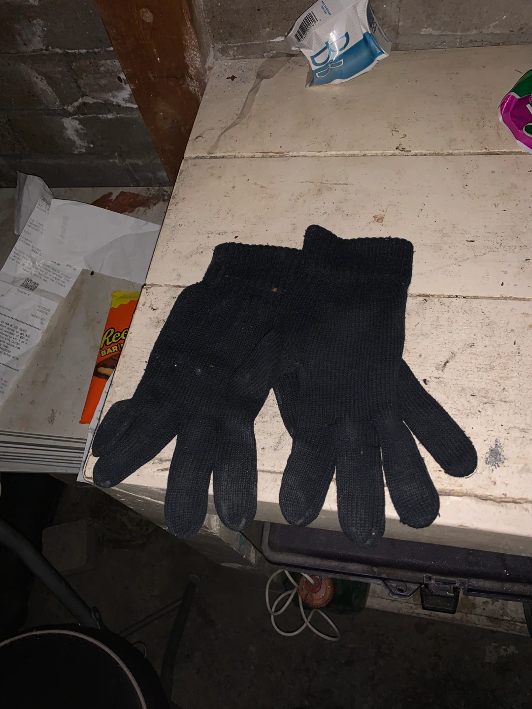 Black Knit Gloves