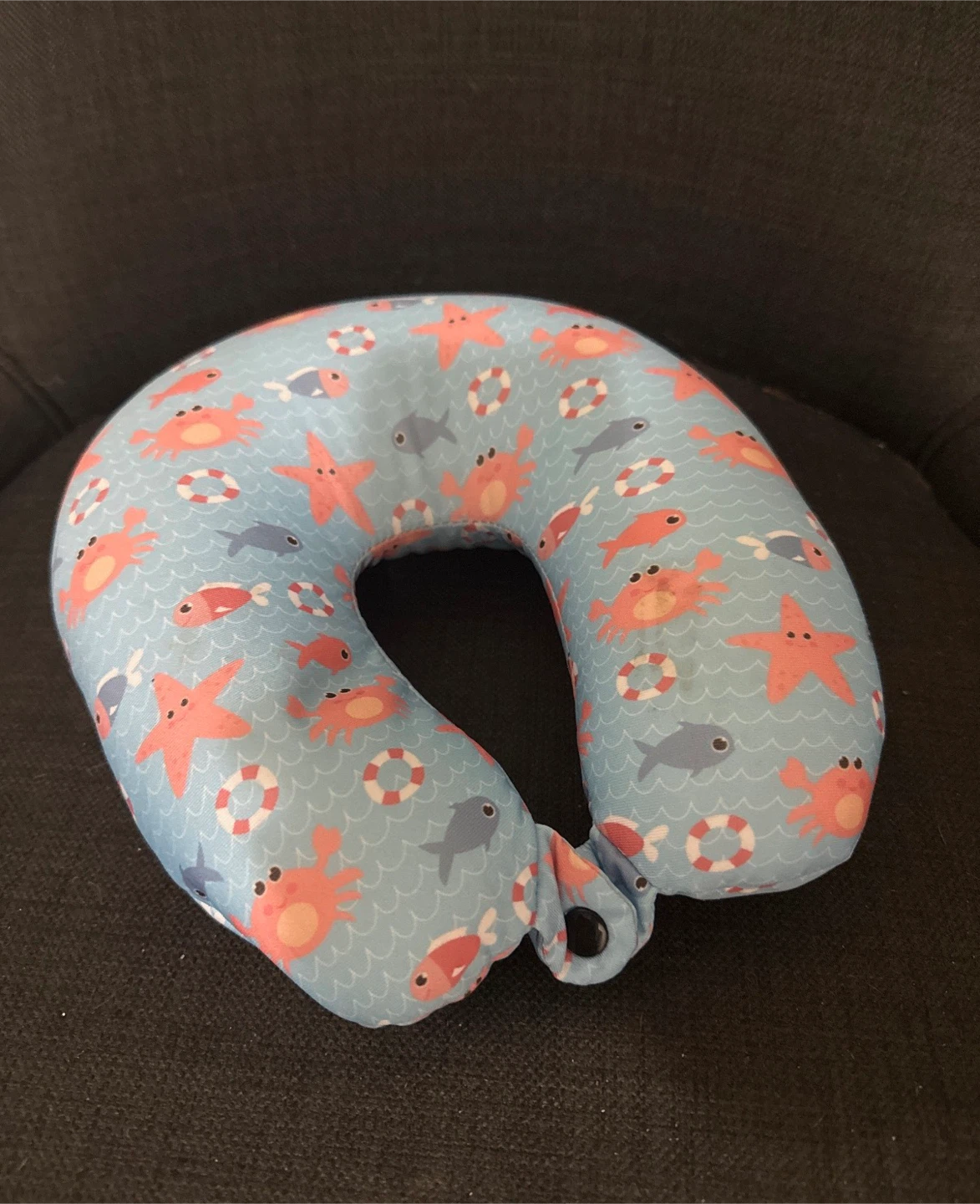 Children's Neck Pillow - Blue with Sea Creatures