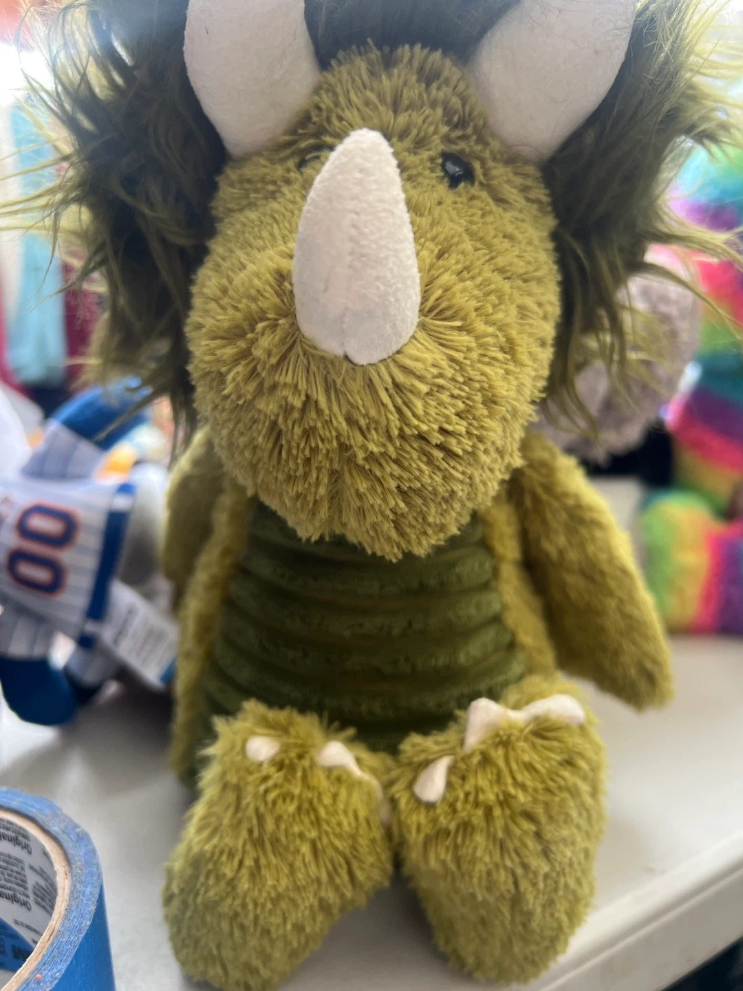 Green Triceratops Plush Toy