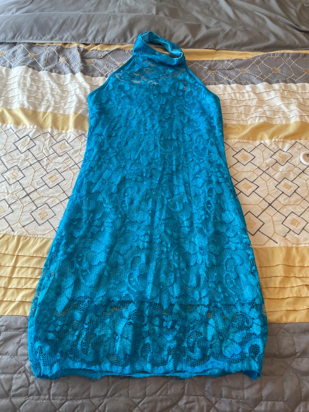 Blue Lace Halter Dress - photo 3